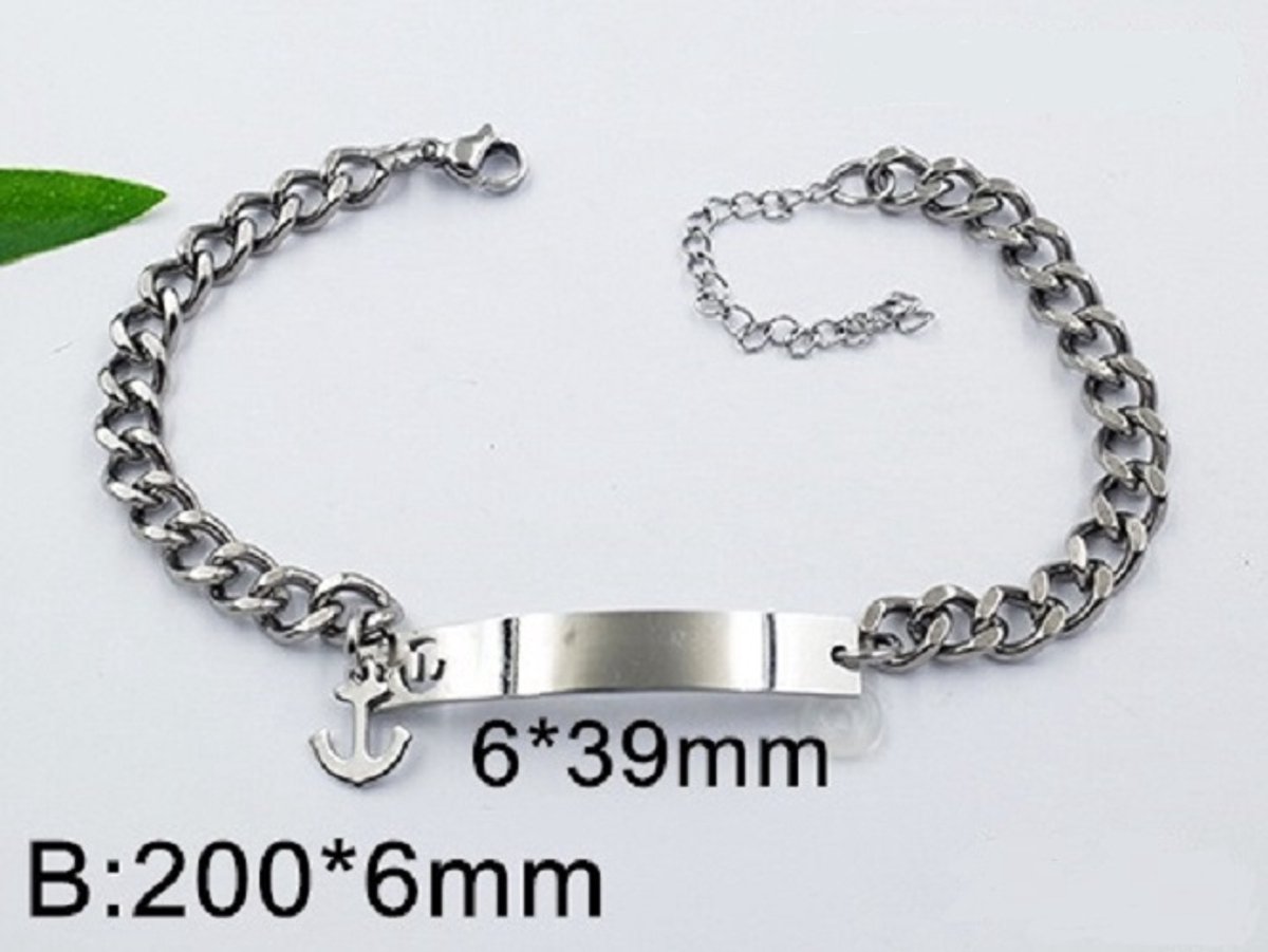 Armband rvs 4526 - GRATIS graveren met naam-(Lees beschrijving aub)