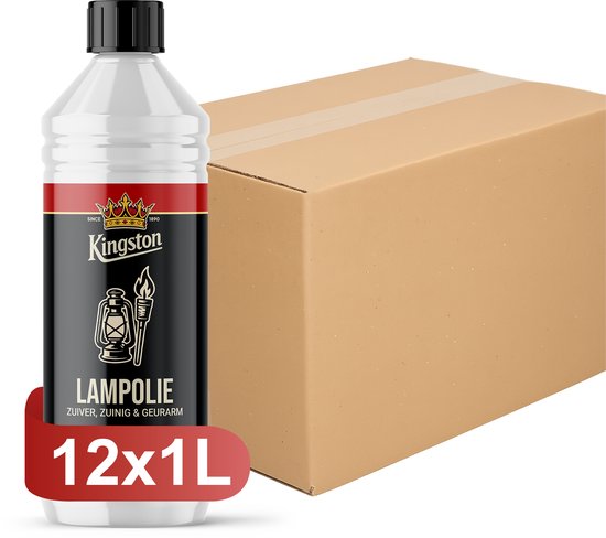 Huile pour lampe Kingston - Huile pour torches - Faible odeur - 12 x 1 litre