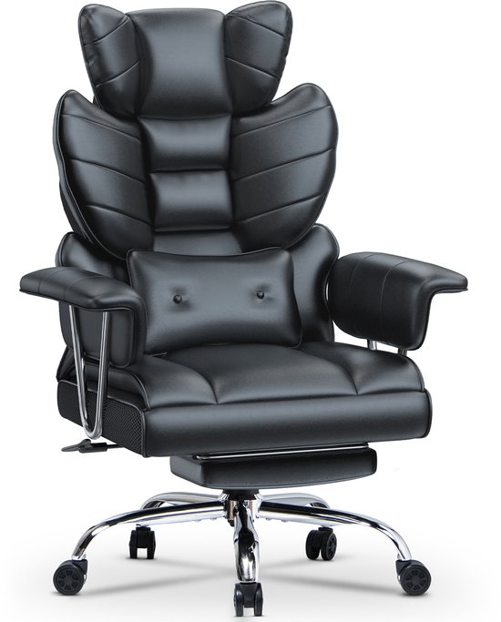 Bureaustoel met telescopische voetsteun - Grote Ergonomische - Bureaustoel - €127,49