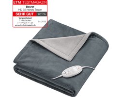 Beurer Elektrische Deken - Warmtedeken - 1 persoons 180x130cm - Test: Zeer goed - Automatische uitschakeling - Grijs - 5 Jaar Garantie excl bij Bol.com