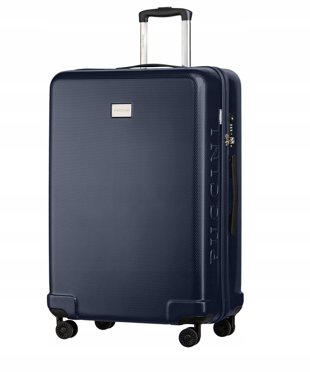 Puccini Panama Grote Koffer 75cm Polycarbonaat Marine Blauw TSA Slot