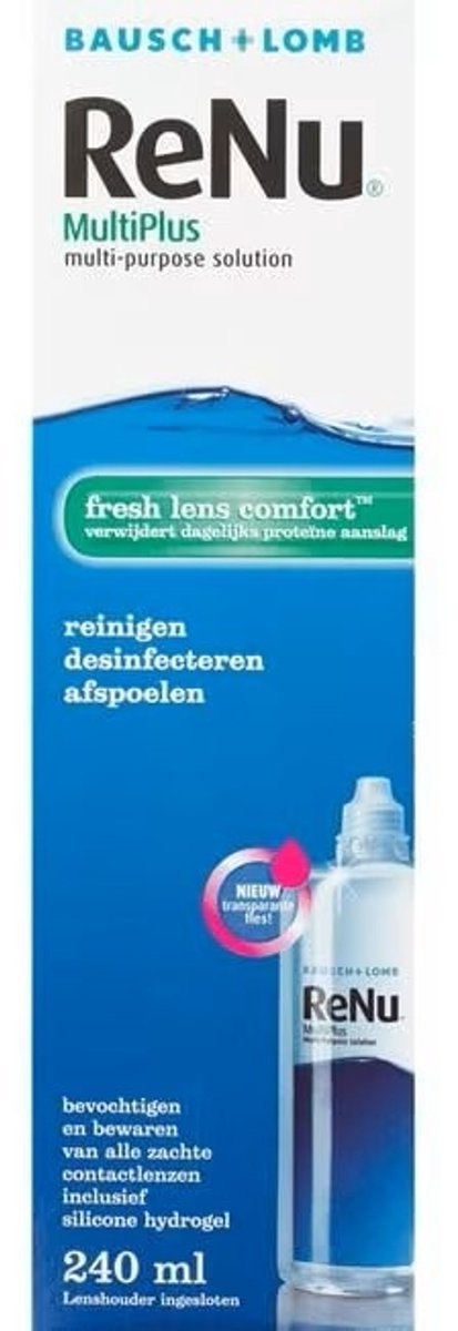Bausch + Lomb - ReNu MultiPlus - Multipurpose - Lenzenvloeistof met lenshouder - Voor zachte lenzen - 2 x 240 ml