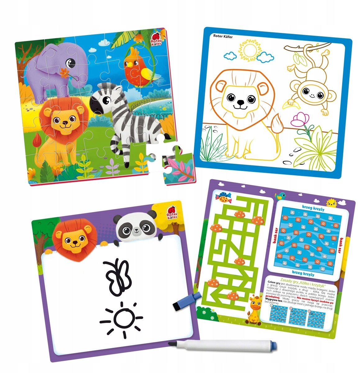 Educatieve 4-in-1 Dierentuin Puzzel & Speelset