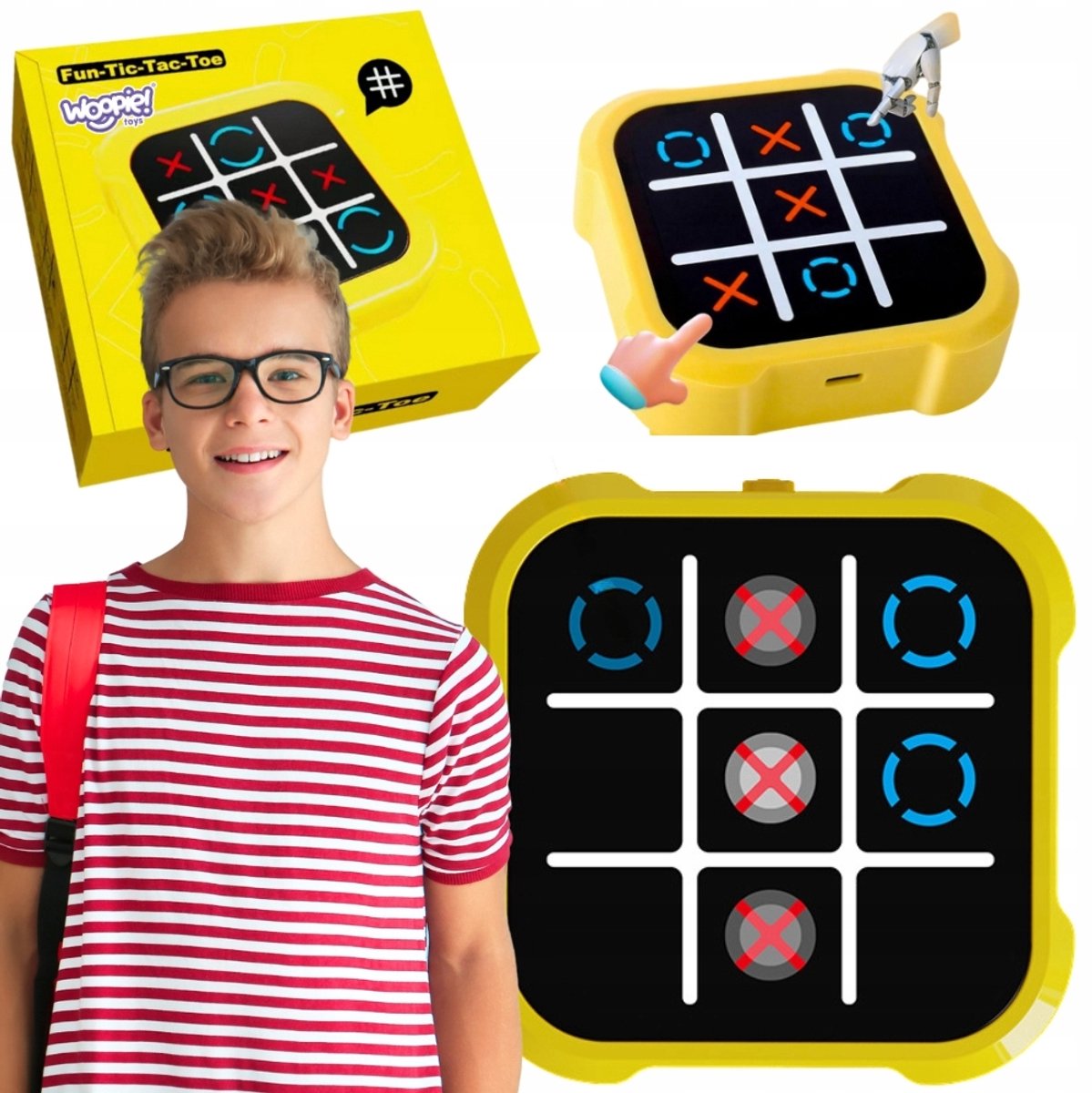 Woopie Elektronisch Kwartet & Kruisje Spel 4-in-1 Educatief