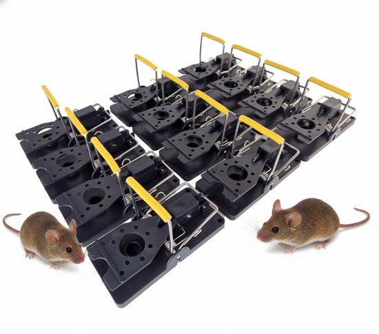 TWILG Muizenval - Muizenvallen - Muizenklem binnen en buiten - 12 stuks - Mouse trap - Muizengif Alternatief