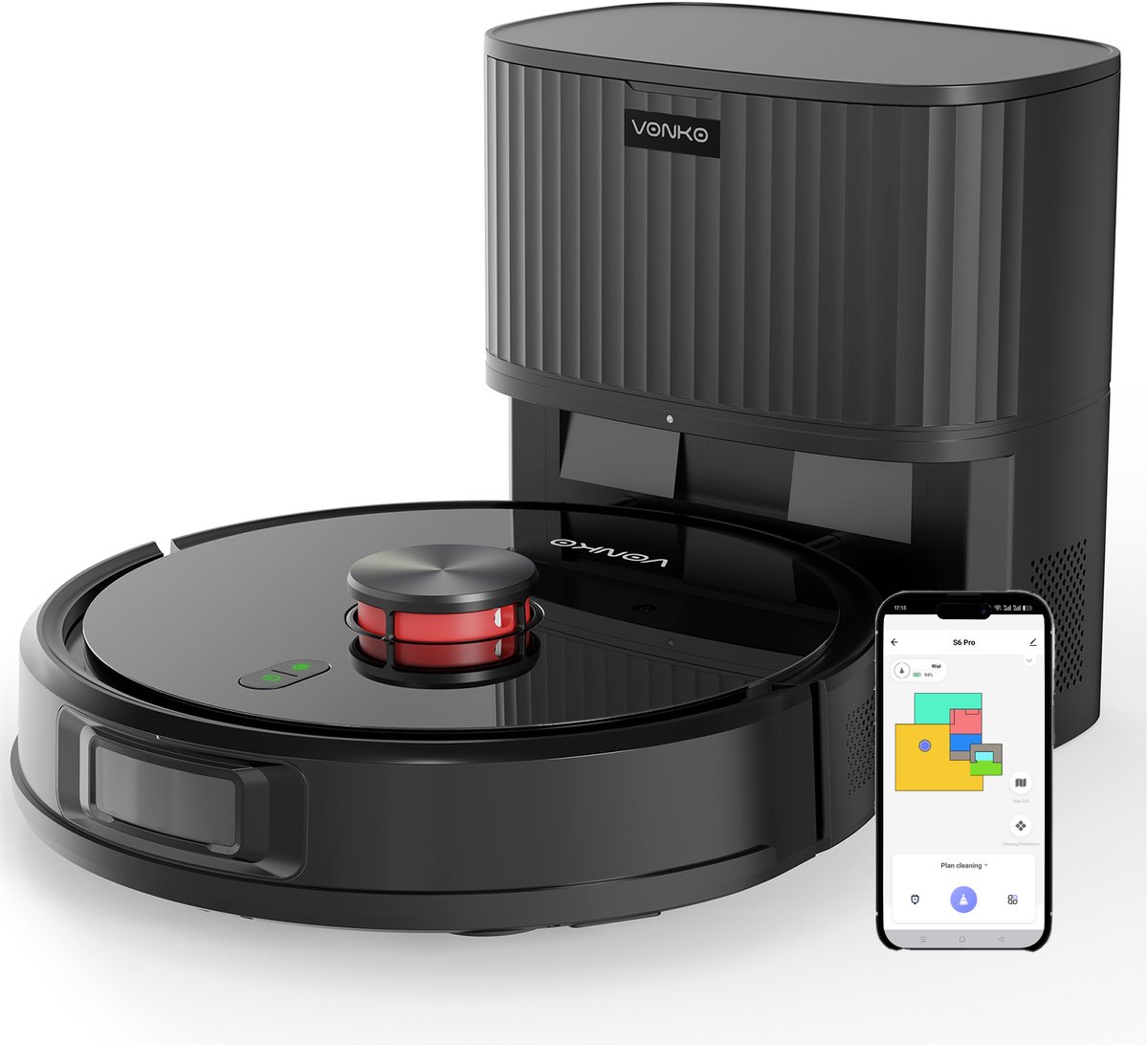 VONKO Robotstofzuiger met dweilfunctie, S6 Pro