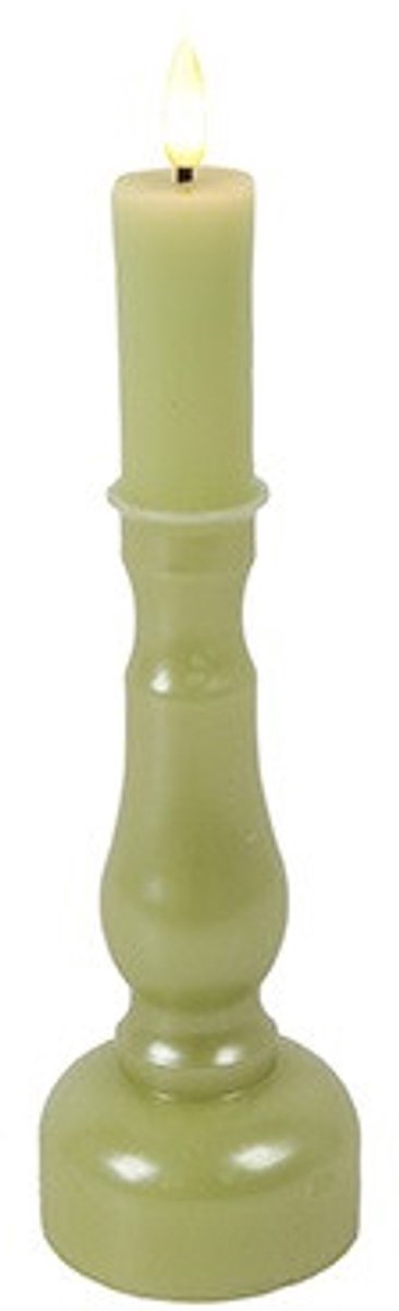 Kandelaar en kaars Nuala LED S groen
