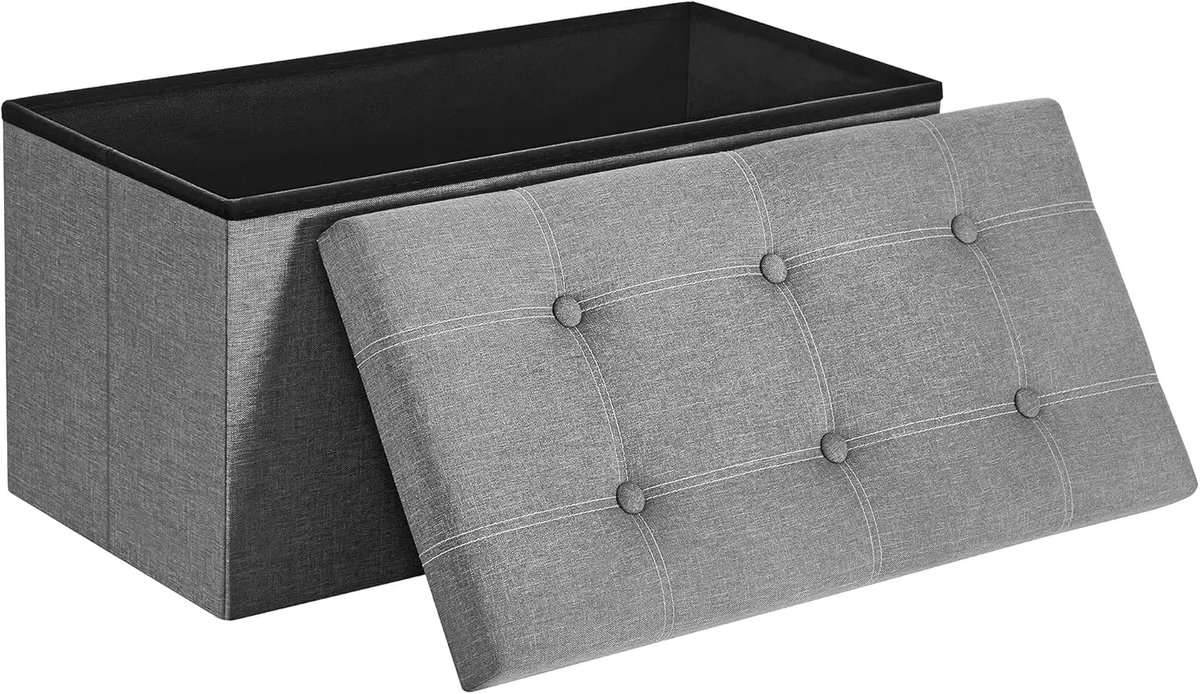 Jessi Store - Bankje - Opberg bankje - Opbergbox - Opbergpoef - Opbergkist - Voor slaapkamer - Zitkruk - Linnen hoes - 76x38x38cm