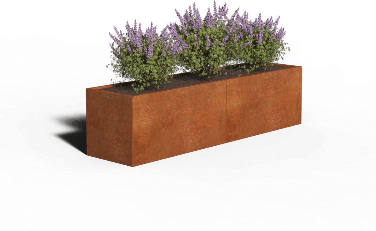 Cortenstaal Plantenbak Rechthoek | 240 x 60 x 40 | Zonder bodem