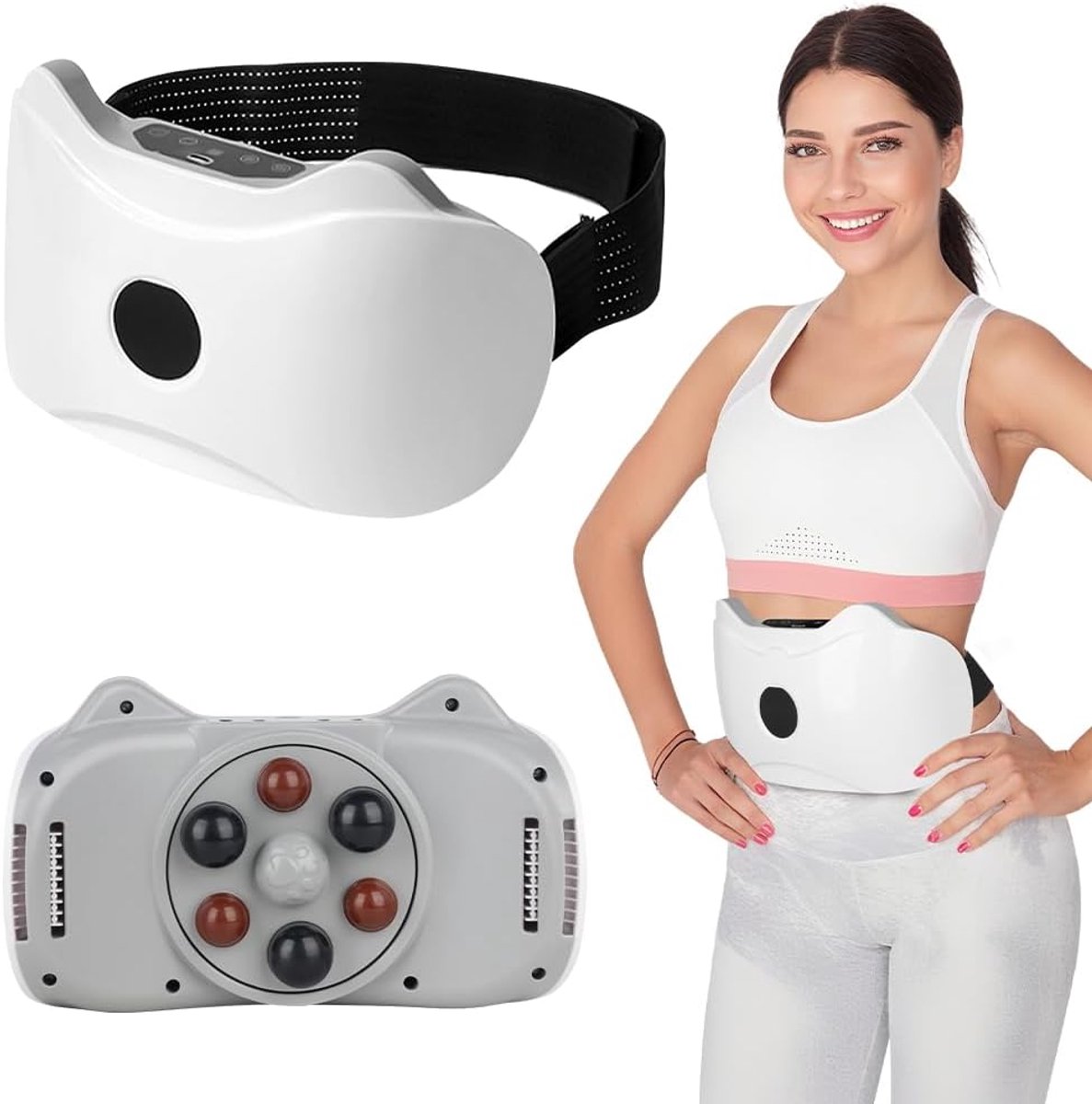 Draadloos Elektrisch Buikmassageapparaat – Oplaadbaar Buikmassage voor Gewichtsverlies, Cellulietmassage, Lichaamsvorming, Vetverbranding, Vertering en Tailleverbetering