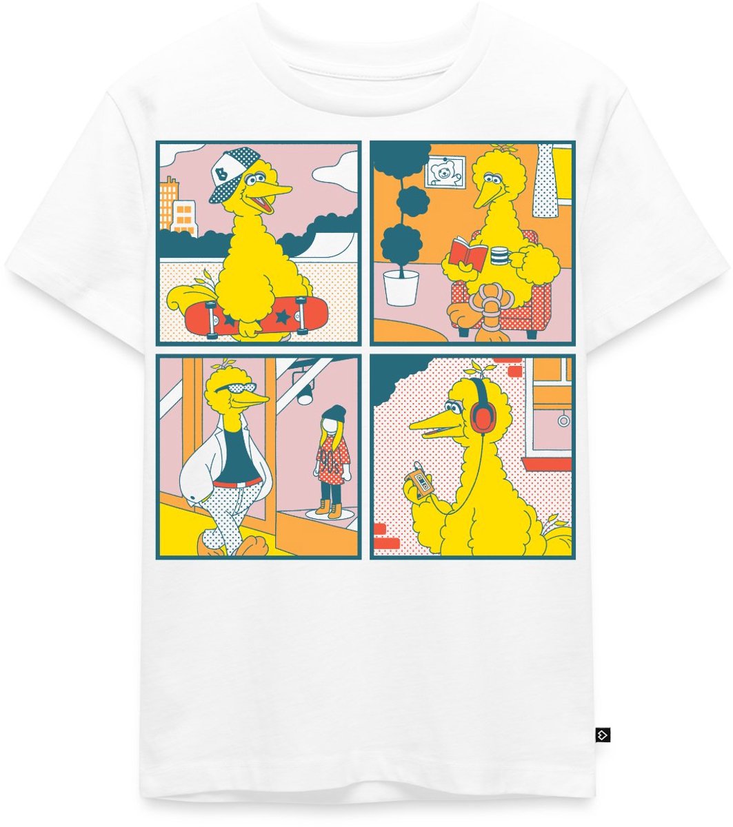 Sesamstraat Bibo Striptegels Premium T Shirt Kinderen
