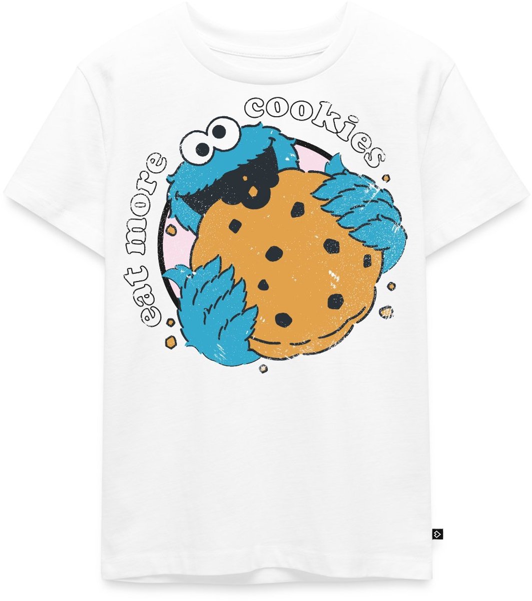 Sesamstraat Koekiemonster Eet Meer Koekjes Premium T Shirt Kinderen