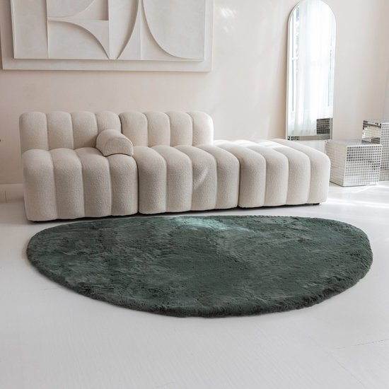 Tapis Comfy - Pierre - 110 x 160 cm - Vert mousse