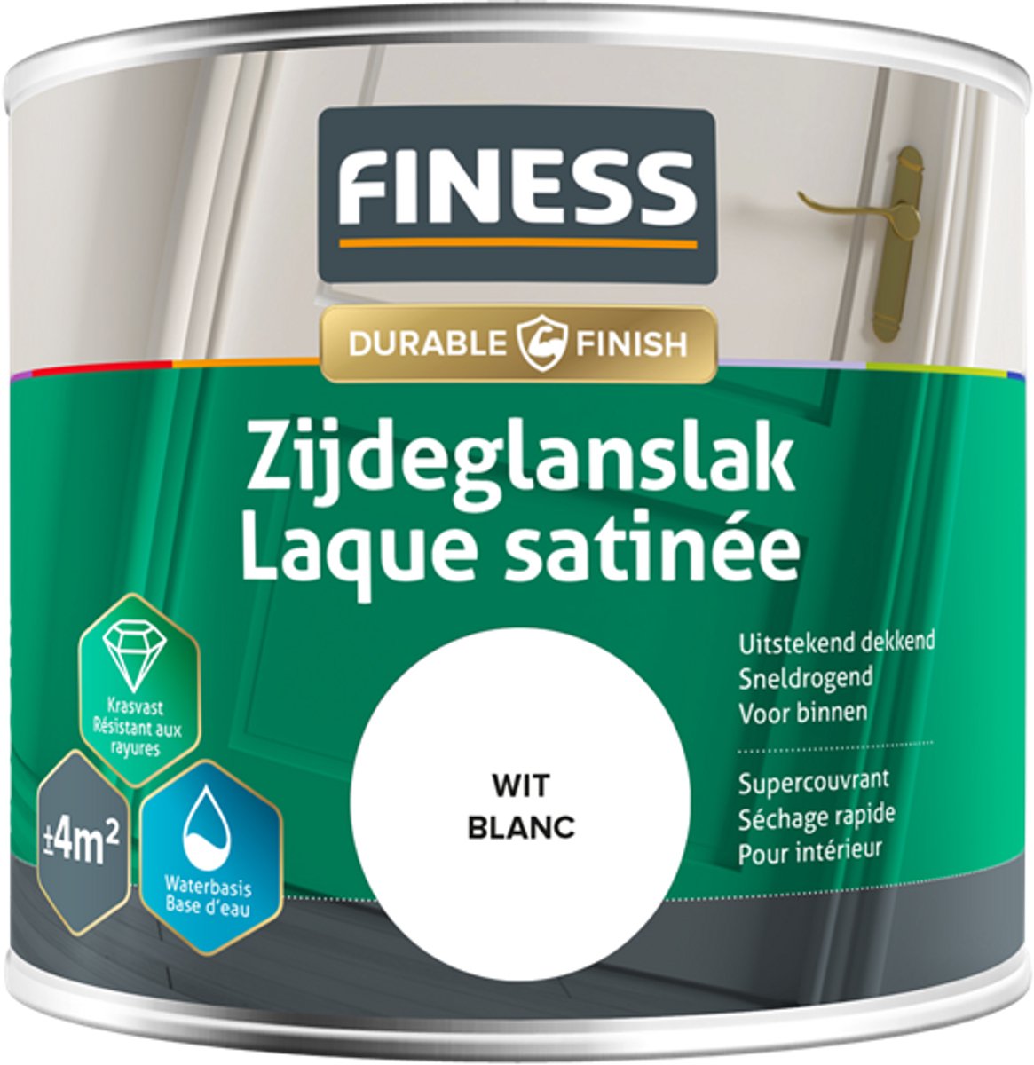 Finess - Binnenlak - Zijdeglans - Wit - Waterbasis - Krasvast