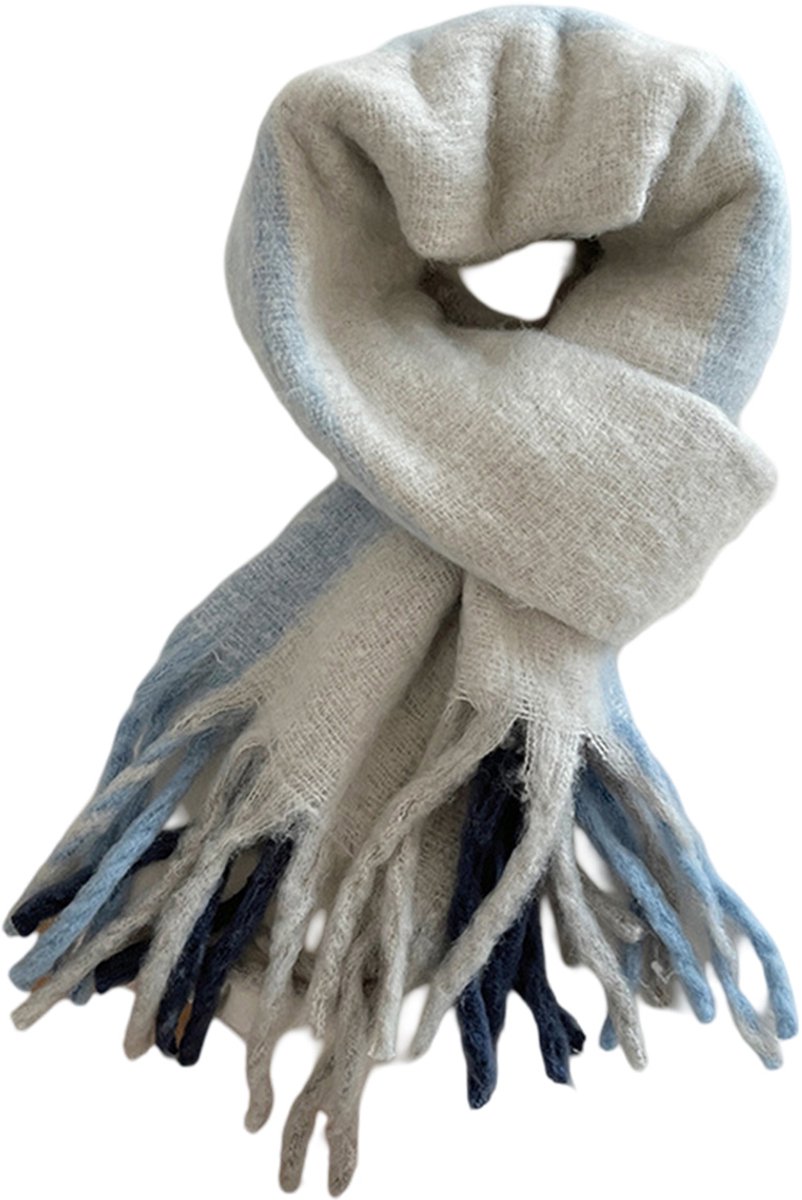 Winter Sjaal Dames - Lichtblauw Grijs - Dames - Dagelijks, Werk & Buiten - Cadeau
