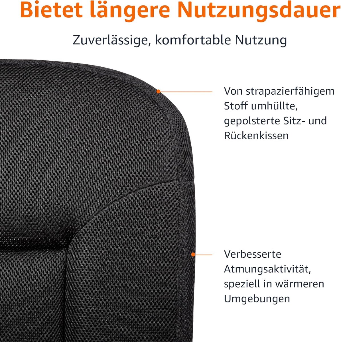 Bureaustoel met Verstelbare Hoogte en Padded Zit- & Rugleuning – Comfortabele Draaistoel met Robuuste Stof en Remwieltjes, Maximale Belastbaarheid 110 kg – Altameubel