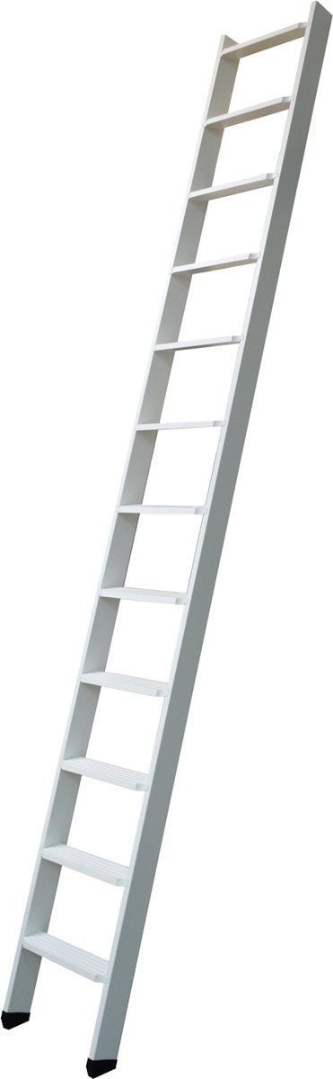 BPS Afneembare Entresol Ladder – Wit – Tot 2,37 m Vloer tot Vloer Hoogte – Houten Traplader – 150 kg Draagvermogen