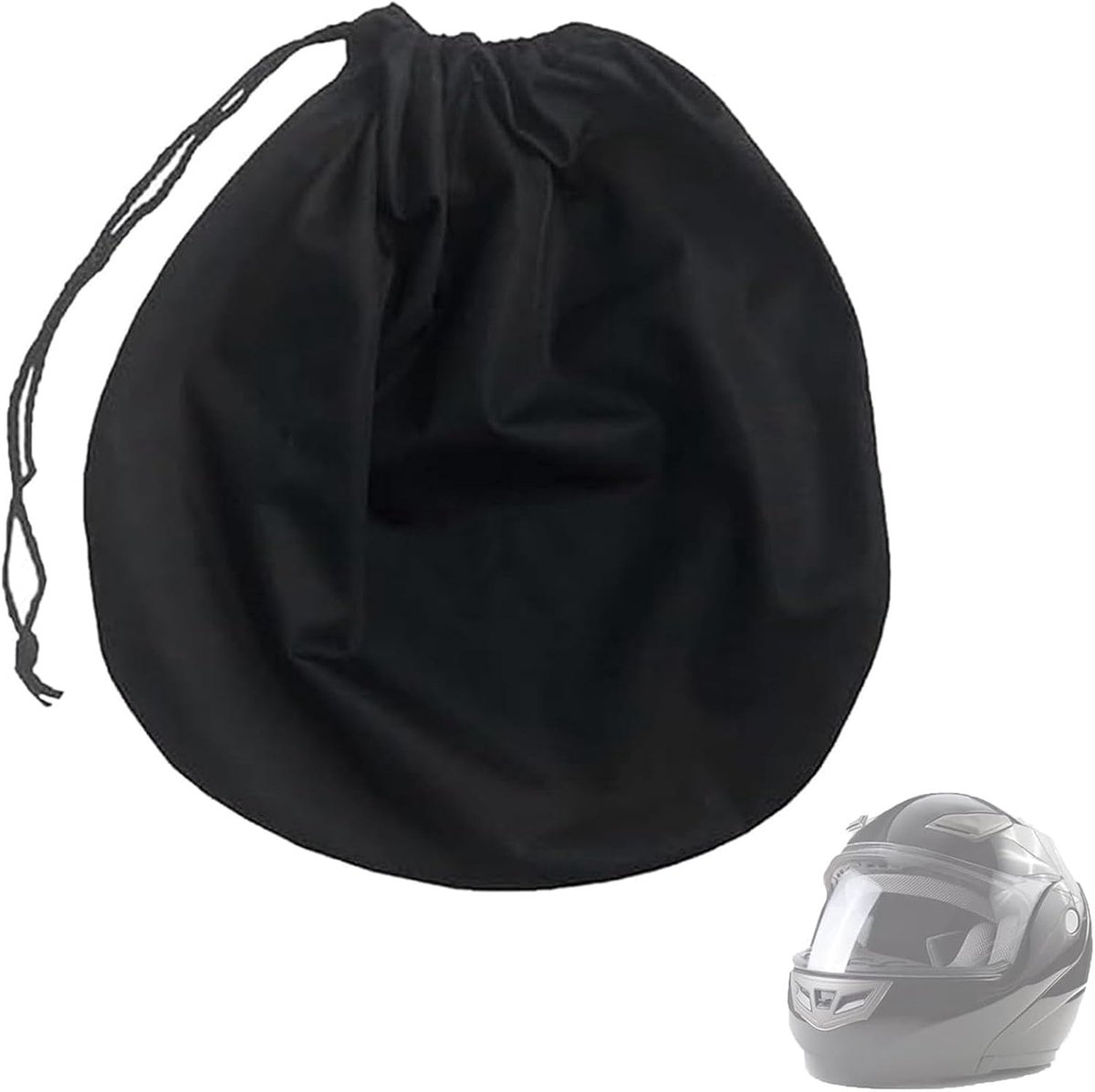 Beschermende zwarte hoes met zachte voering voor motorhelm