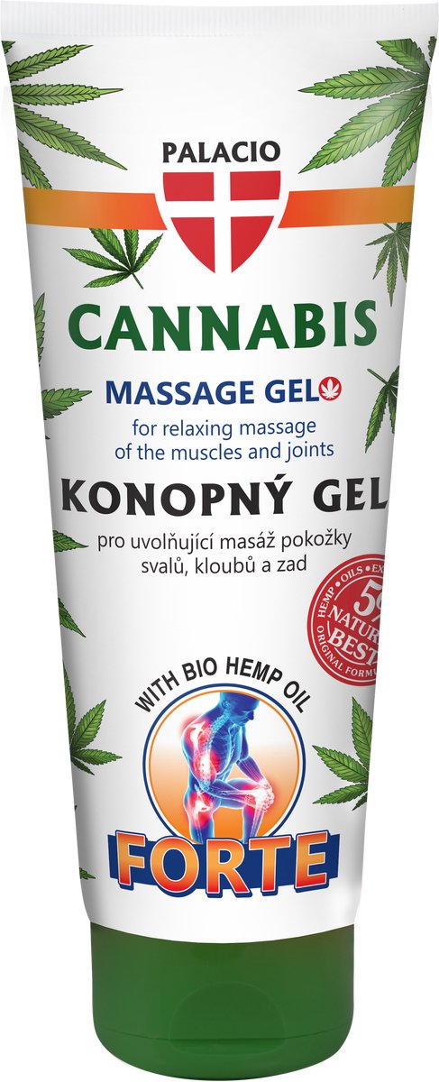 Palacio Cannabis Sportgel Forte 200 ml – BIO Massagegel met Hennepolie & Menthol – Verlicht spieren, gewrichten & vermoeidheid – Verkoelend en ontspannend