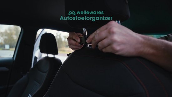 Wellewares - Autostoel Organizer - Voor Kinderen - Met stootbescherming en Tabletvak - Zwart