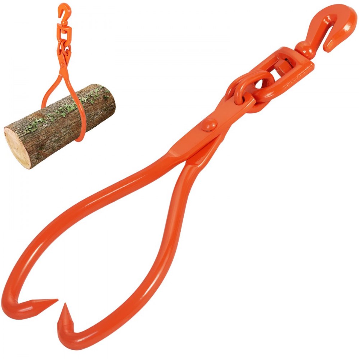 Houtgrijper / Boomstamgrijper - Roterende 2-Klauw - Stalen Constructie - Hefvermogen 350 kg - Bekopening 45,72 cm - Voor Boomstammen