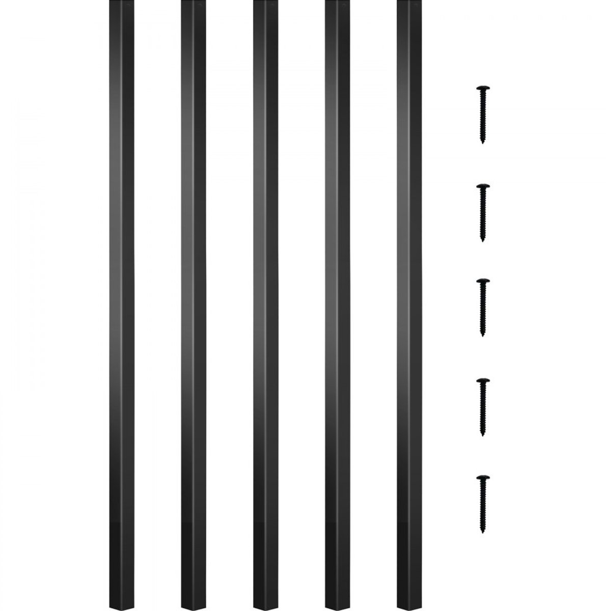 Vierkante aluminium buis - Balusterprofiel 66 cm - Naadloos - Voor balustrade, terras en balkon - Zwart
