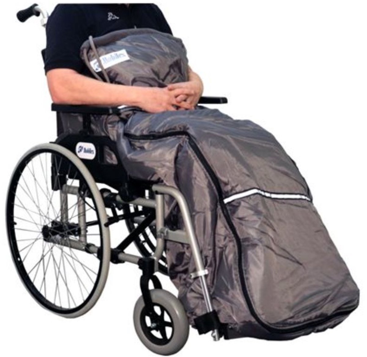 Mobilex Kangaroo Rolstoelhoes – Comfortabele Warmte en Bescherming - Waterafstotend en Fleece Warm - Grijs - Maat L