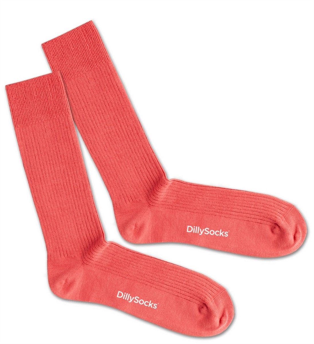 DillySocks Ribbed Coral Red Sock 36-40