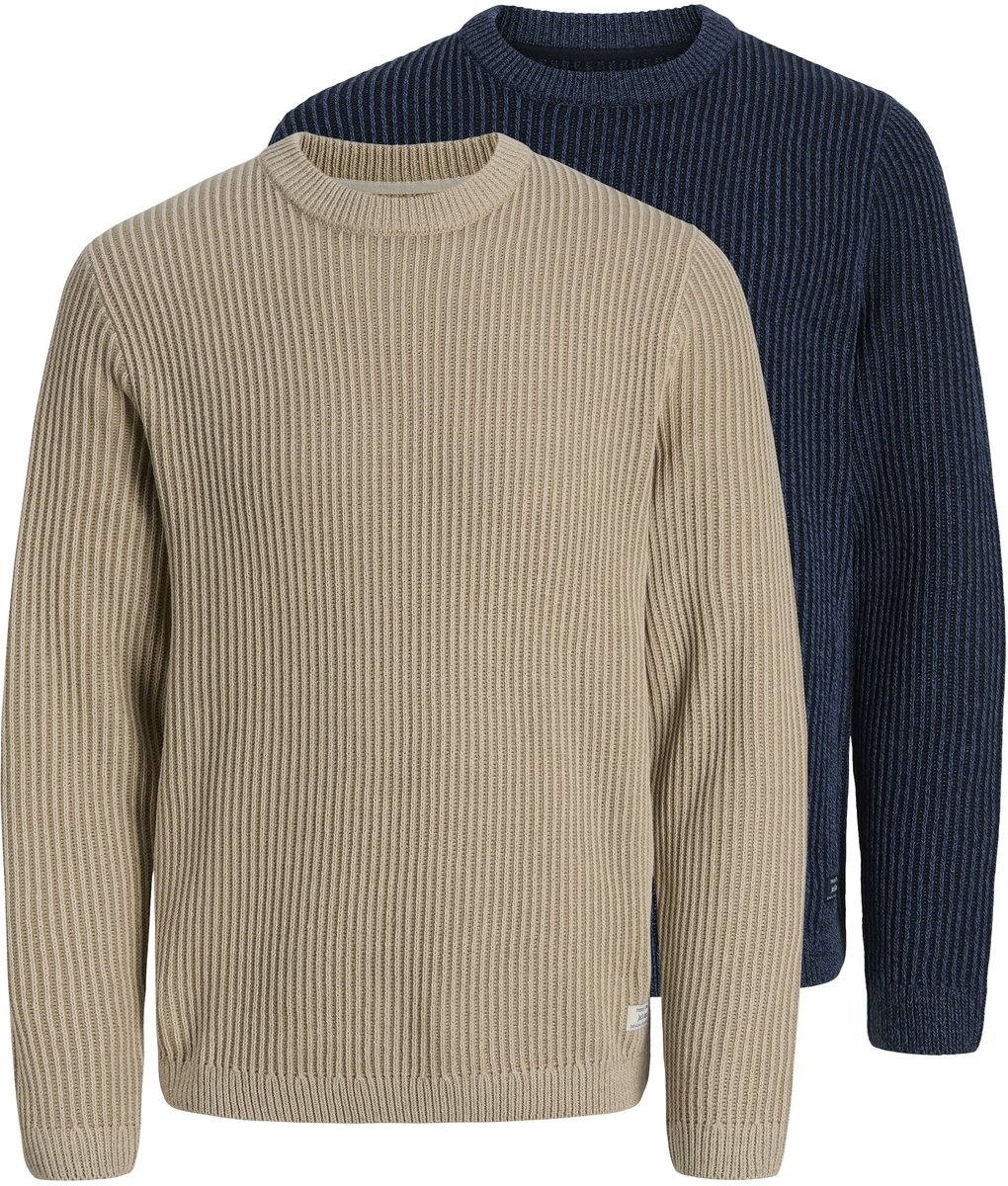 JACK&JONES - JJEDOVER KNIT CREW NECK 2PK MP - Heren - Gebreide truien