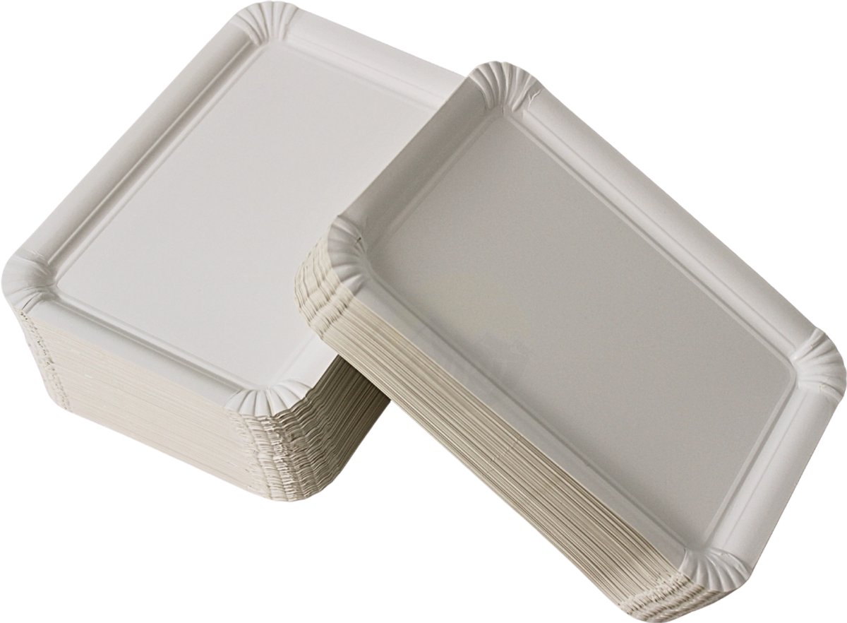 KURTT - Papieren bord/schaaltje 250 st. 16x20cm wit - gebaksbordjes