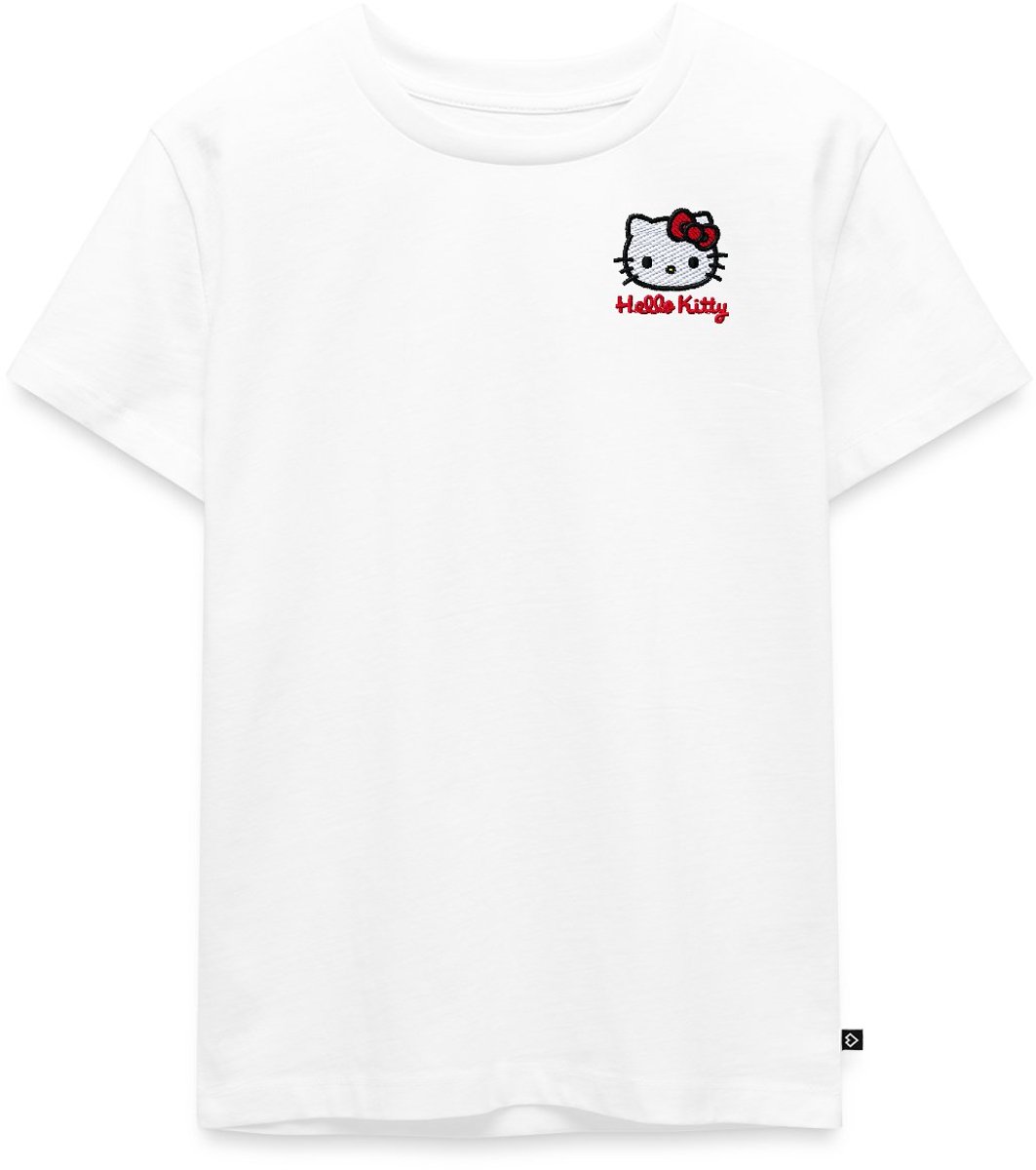 Hello Kitty Geborduurd Portret Premium T Shirt Kinderen