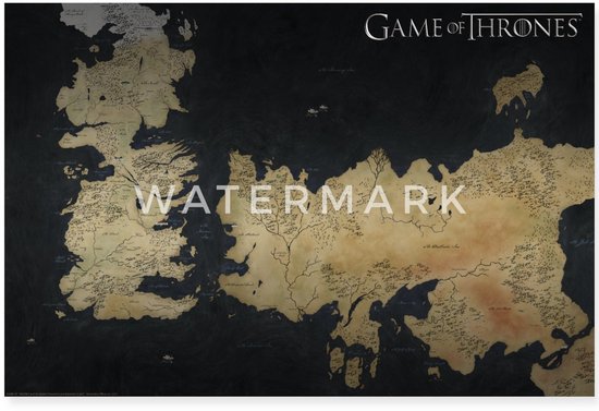 Game Of Thrones Westeros Kaart Poster 90x60 cm
