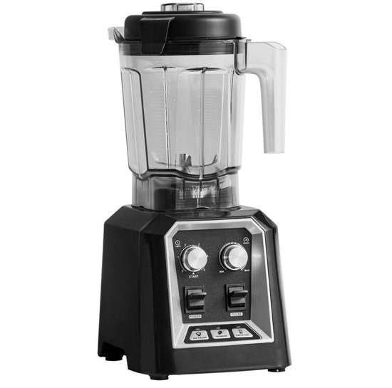 Power Blender - Professionele Keukenblender - 2200 W Motorvermogen - Glazen Kan - 3 Functies - Smoothies, Shakes & IJs Vergruizen - Zwart — afbeelding 2