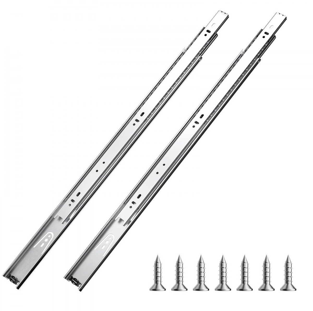 Ladegeleiders & Laderails - Zijmontage Uitschuifbaar - Lengte 55 cm - Draagvermogen 45 kg - Met Kogellagers - Set van 10 Paar - Robuuste Constructie