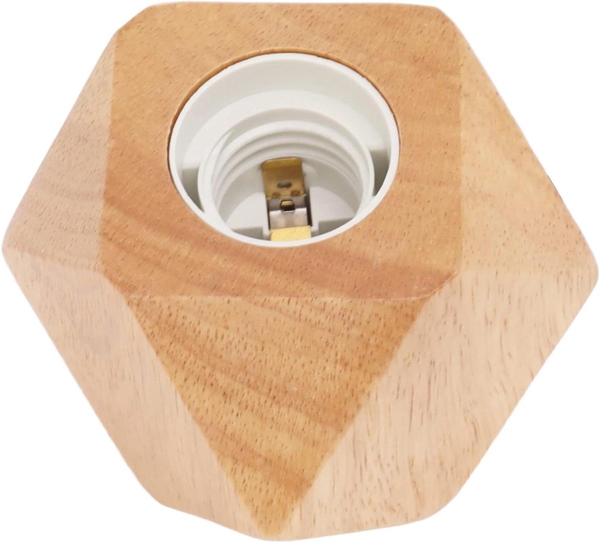 EGoods - Kleine houten tafellampvoet voor slaapkamer, woonkamer en kantoor - moderne bedlampvoet met E26 fitting - compact 220V lampvoet met EU-stekker - sfeerlicht en leeslamp.