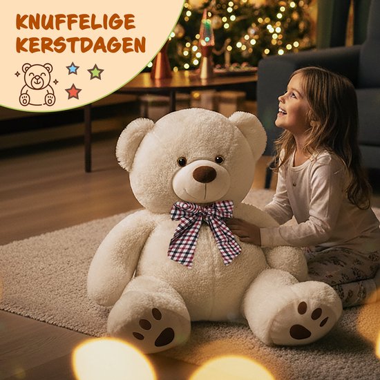 Teddybeer nijlpaard grijs zittend pluche beer knuffel fluweelzacht (32 cm