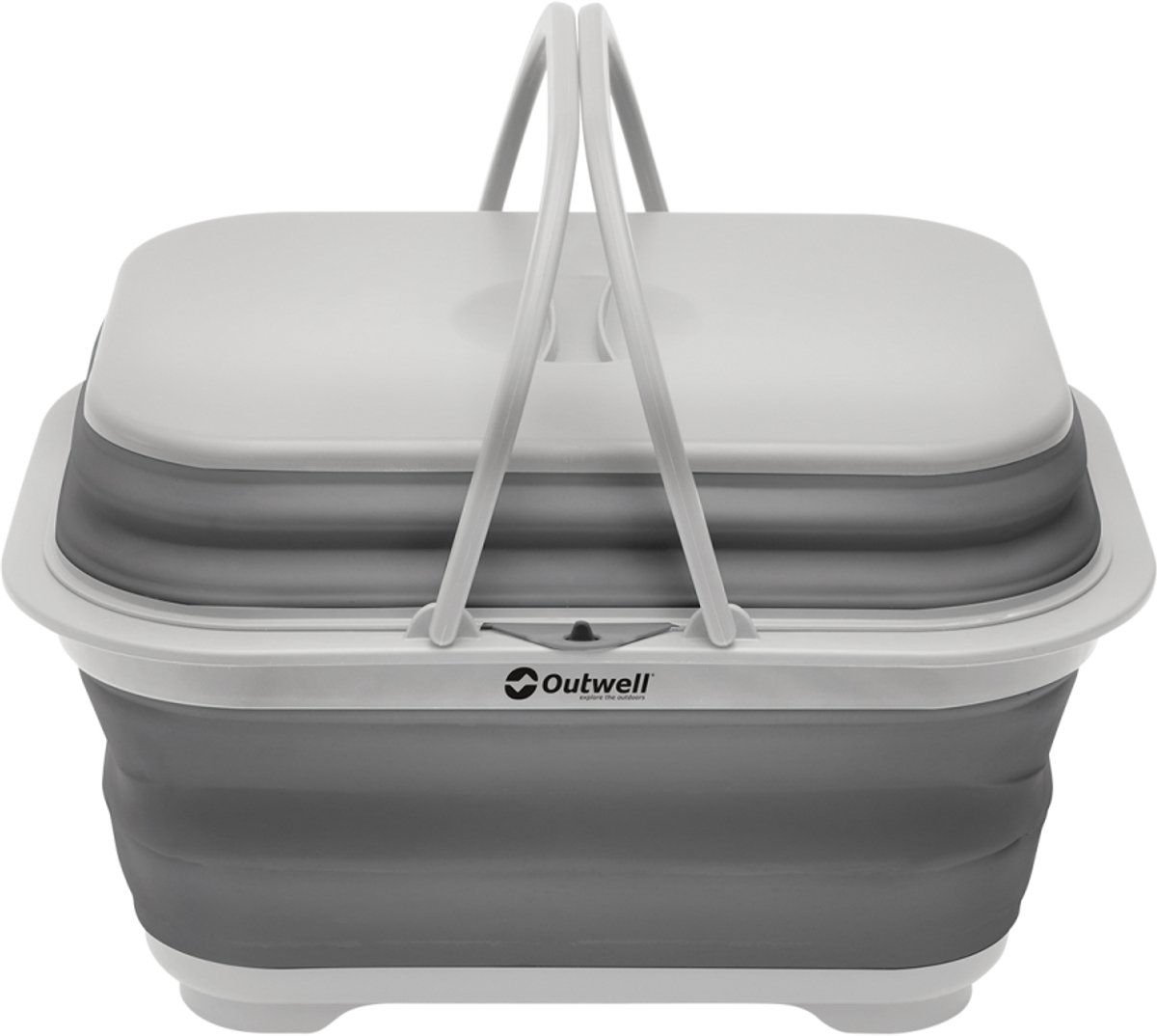Outwell Collaps Washing Base w/handle&lid Afwasbak Met Deksel Opvouwbaar Siliconen Grijs