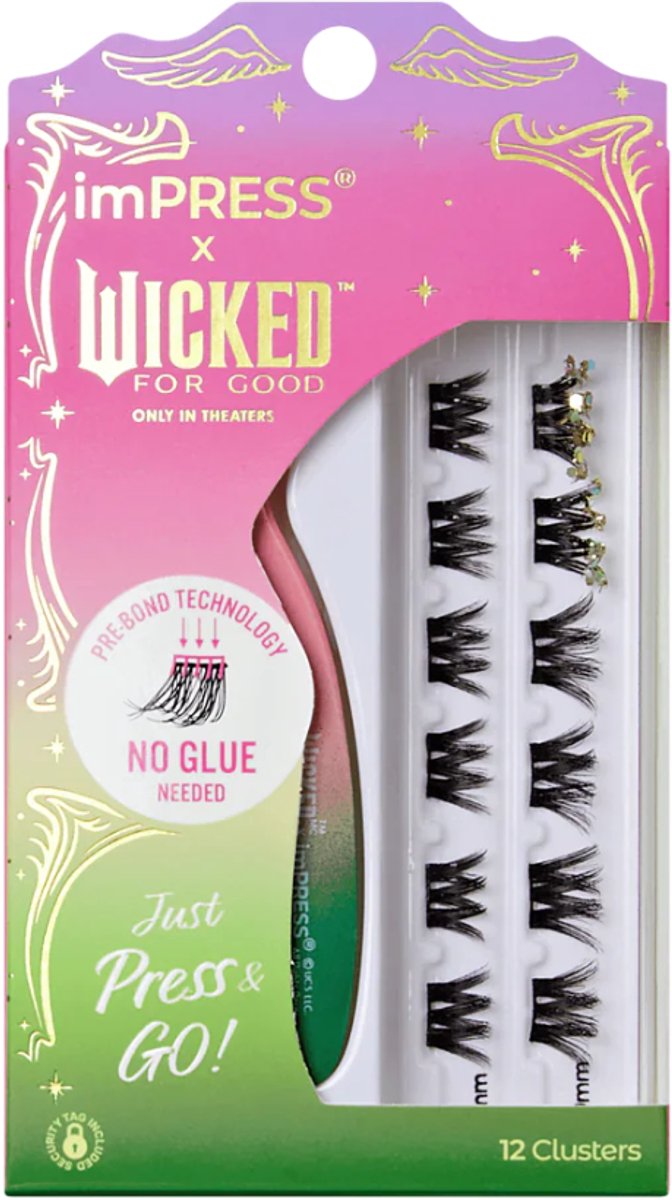 WICKED KISS imPRESS - Kunstwimpers Klemmen - Zelfklevend, Inclusief Pincet, 1 Set