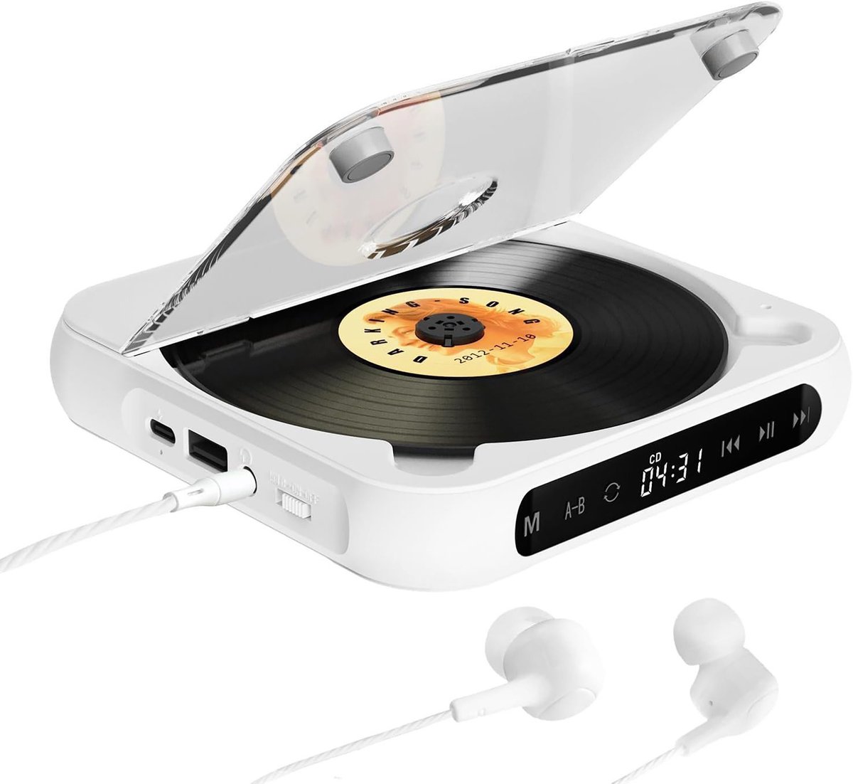 IBETTERTEC - Draagbare CD-speler met Bluetooth 5.3 - met externe versterker - CD-muziekspeler voor Bluetooth - stofbescherming - koptelefoonaansluiting - Geschikt als cadeau voor thuisgebruik
