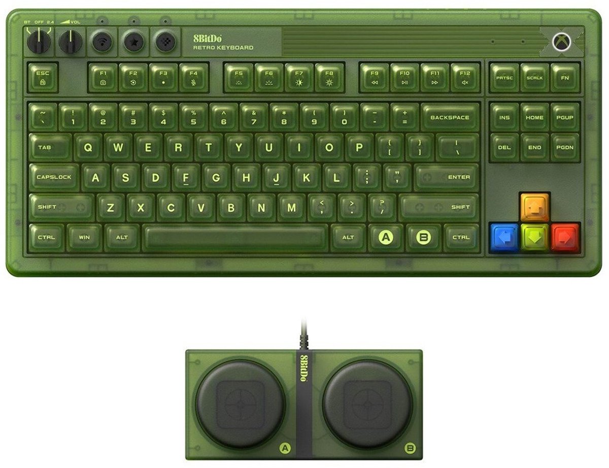 8Bitdo Retro 87 Xbox Edition - Draadloos - Toetsenbordformaat: 80%, TKL - ANSI - Qwerty US Internationaal