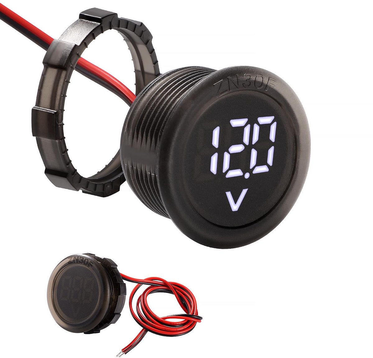 LED DC Voltmeter 5V-100V - Waterdicht, Nauwkeurig & Veilig voor Auto, Boot & Caravan