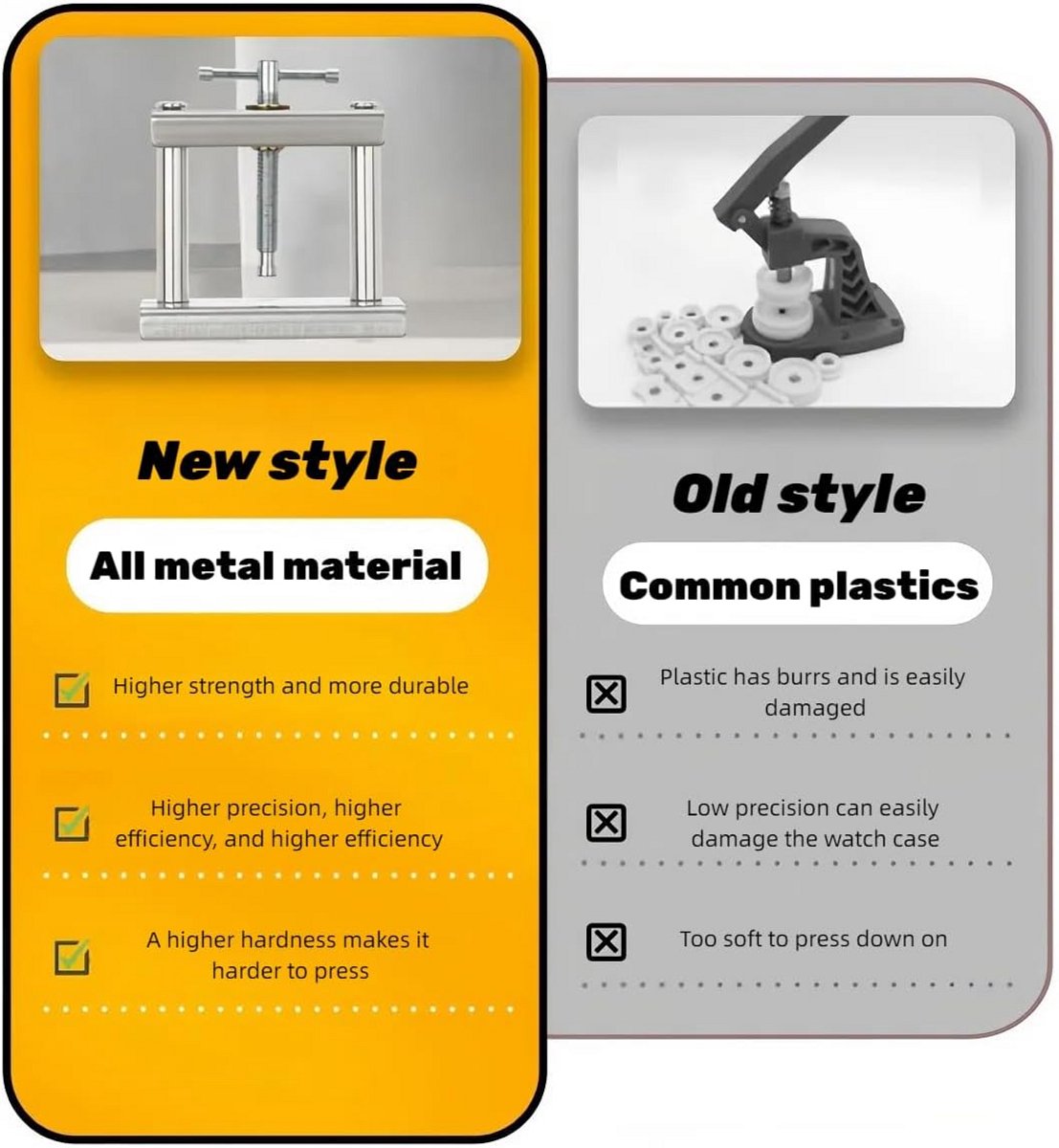 Horlogekastpers met 12 matrixvormen - reparatiegereedschap voor het openen en sluiten van horlogebehuizingen