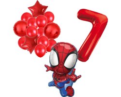 Spidey ballonnen pakket - 72x47cm - 7 jaar - Folie Ballon set - Spiderman - Themafeest - Verjaardag - Ballonnen - Versiering - Helium ballon