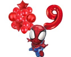 Spidey ballonnen pakket - 72x47cm - Folie Ballon set - Spiderman - Themafeest - 9 jaar - Verjaardag - Ballonnen - Versiering - Helium ballon
