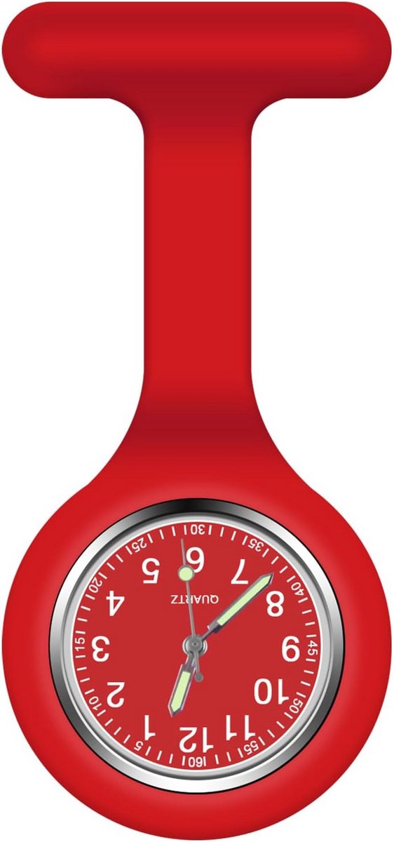 Verpleegstershorloge met Clip voor Nachtdienst - Lichtgevende Wijzers en Siliconen Bescherming