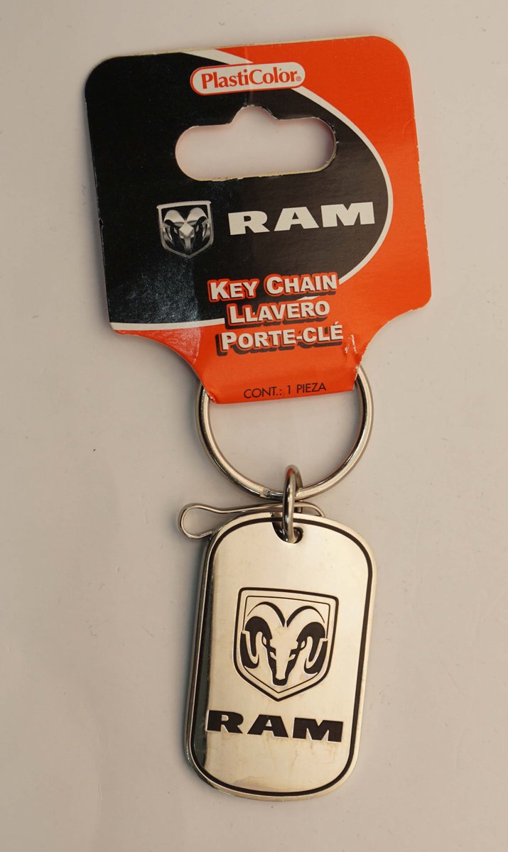 Sleutelhanger Dodge ramkop - Dodge keyring - Automerk sleutelhanger Dodge - licentie sleutelhangers van automerk Dodge
