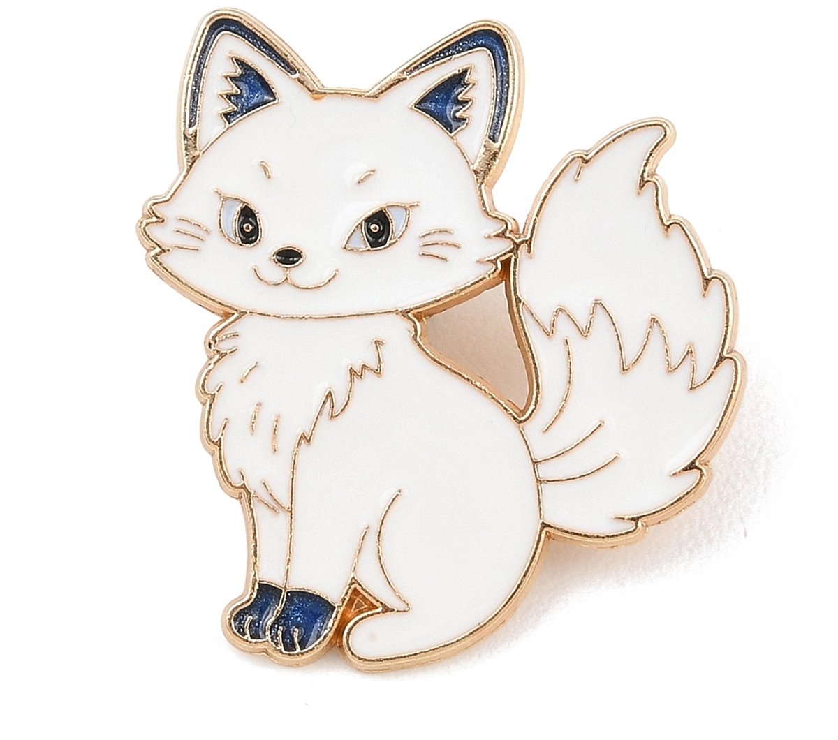 Pin witte kat, cat, poes, dier, broche, kledingspeld