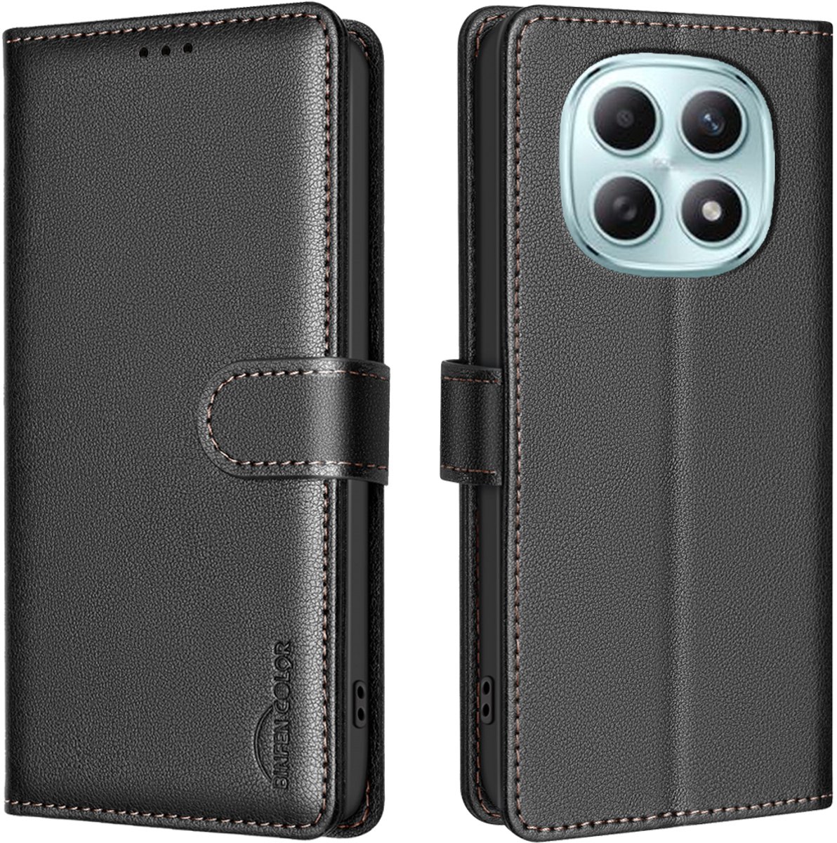 Binfen color - Zwart agenda book case hoesje - telefoonhoesje geschikt voor Xiaomi Redmi Note 15 Pro 4G