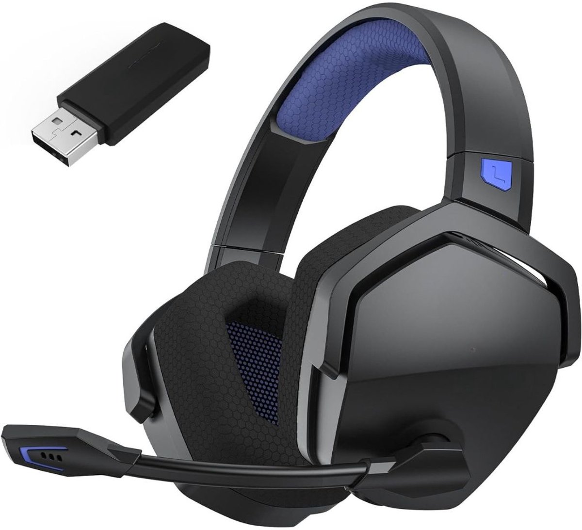 Quvo® Game headset draadloos - Headset - Game headset - Gaming headsets - Blauw - 20cm x 11cm x 21cm