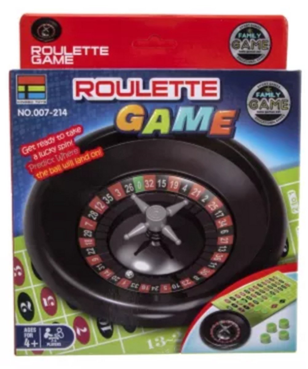 Kidsfun roulette spel - compact roulette speelgoed 17 cm.